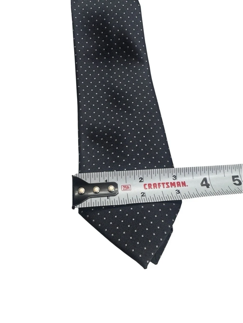 R Classics London Men's Charcoal Gray Polka Dot Tie